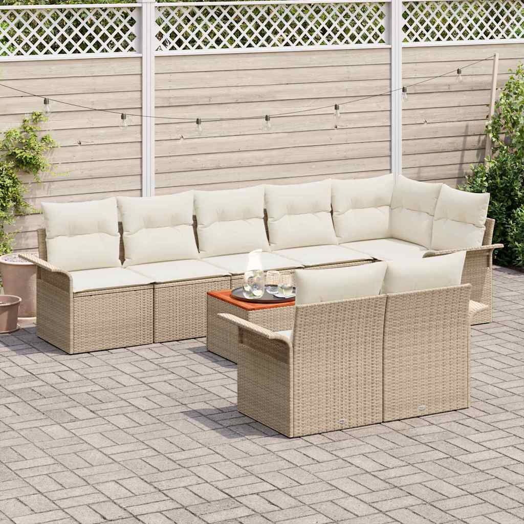 Tuinbankenset met opslag 9 pcs Beige en Crème poly rattan is nu te koop bij PeponiXL, paradijselijk wonen!
