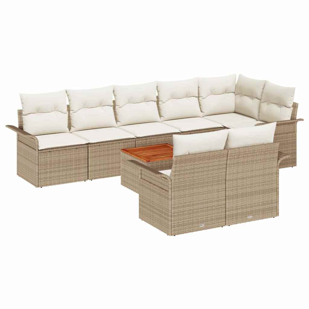 Tuinbankenset met opslag 9 pcs Beige en Crème poly rattan is nu te koop bij PeponiXL, paradijselijk wonen!