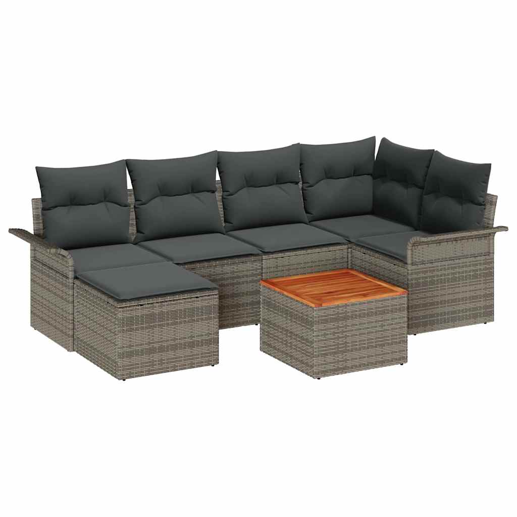 Tuinbankenset met opslag 7 pcs Grijs poly rattan is nu te koop bij PeponiXL, paradijselijk wonen!