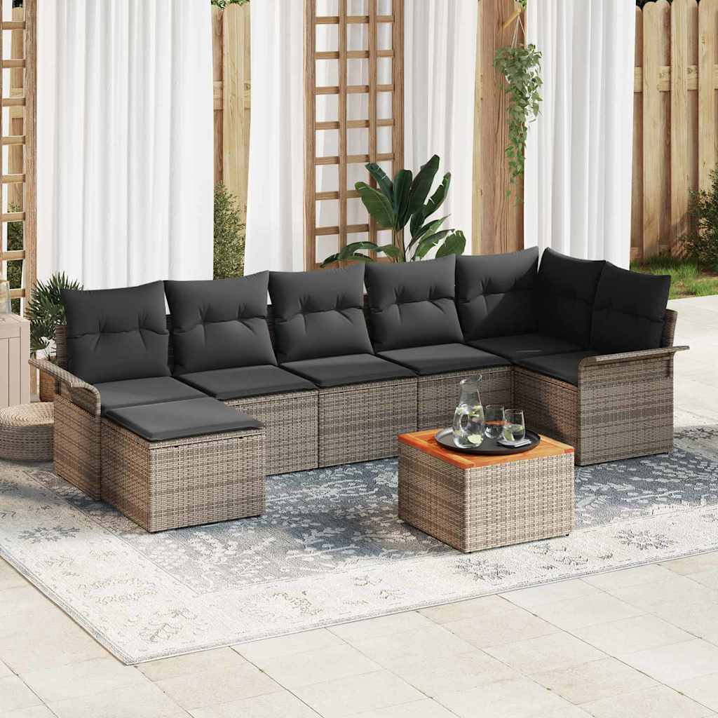 Tuinbankenset met opslag 8 pcs Grijs poly rattan is nu te koop bij PeponiXL, paradijselijk wonen!