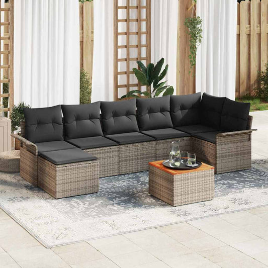 Tuinbankenset met opslag 8 pcs Grijs poly rattan is nu te koop bij PeponiXL, paradijselijk wonen!