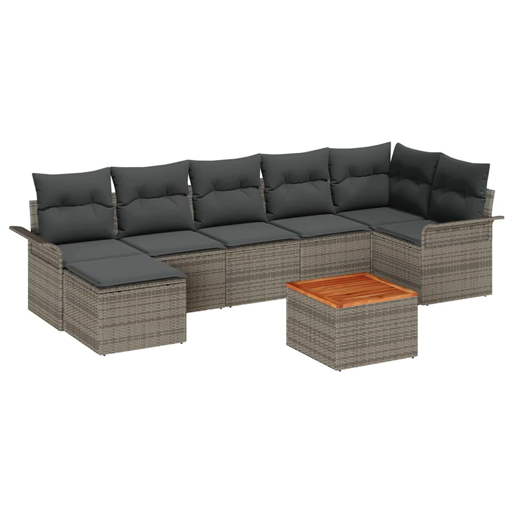 Tuinbankenset met opslag 8 pcs Grijs poly rattan is nu te koop bij PeponiXL, paradijselijk wonen!
