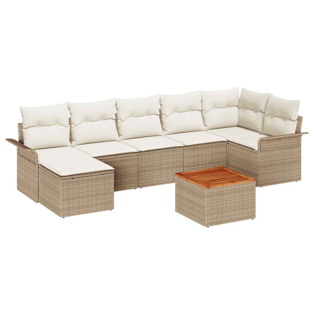 Tuinbankenset met opslag 8 pcs Beige en Crème poly rattan is nu te koop bij PeponiXL, paradijselijk wonen!