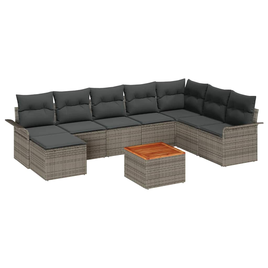 Tuinbankenset met opslag 9 pcs Grijs poly rattan is nu te koop bij PeponiXL, paradijselijk wonen!
