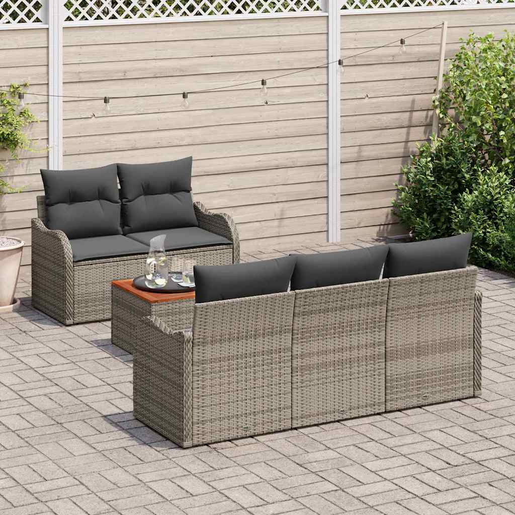 Tuinbankenset met opslag 6 pcs Grijs poly rattan is nu te koop bij PeponiXL, paradijselijk wonen!