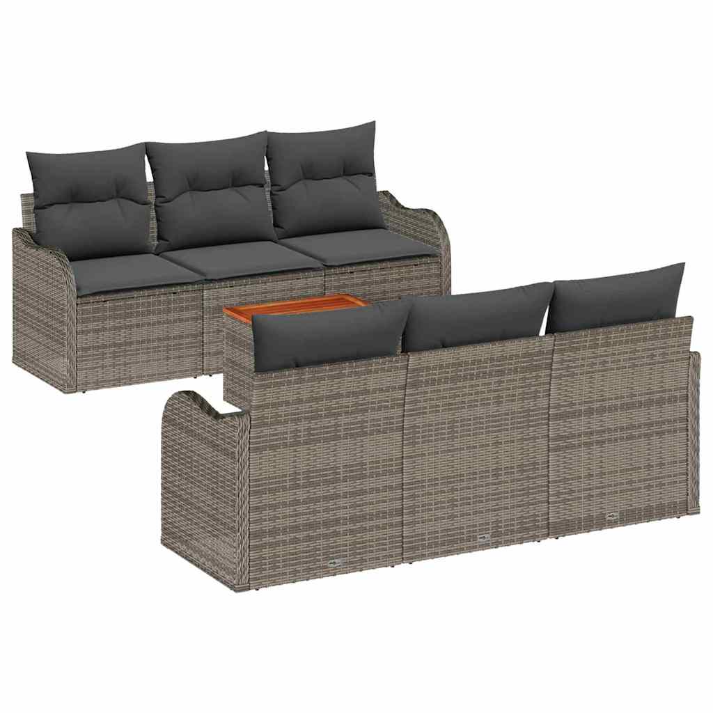 Tuinbankenset met opslag 7 pcs Grijs poly rattan is nu te koop bij PeponiXL, paradijselijk wonen!