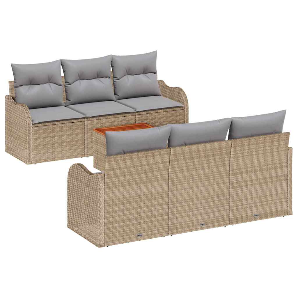 Tuinbankenset met opslag 7 pcs Beige en Licht Grijs poly rattan is nu te koop bij PeponiXL, paradijselijk wonen!