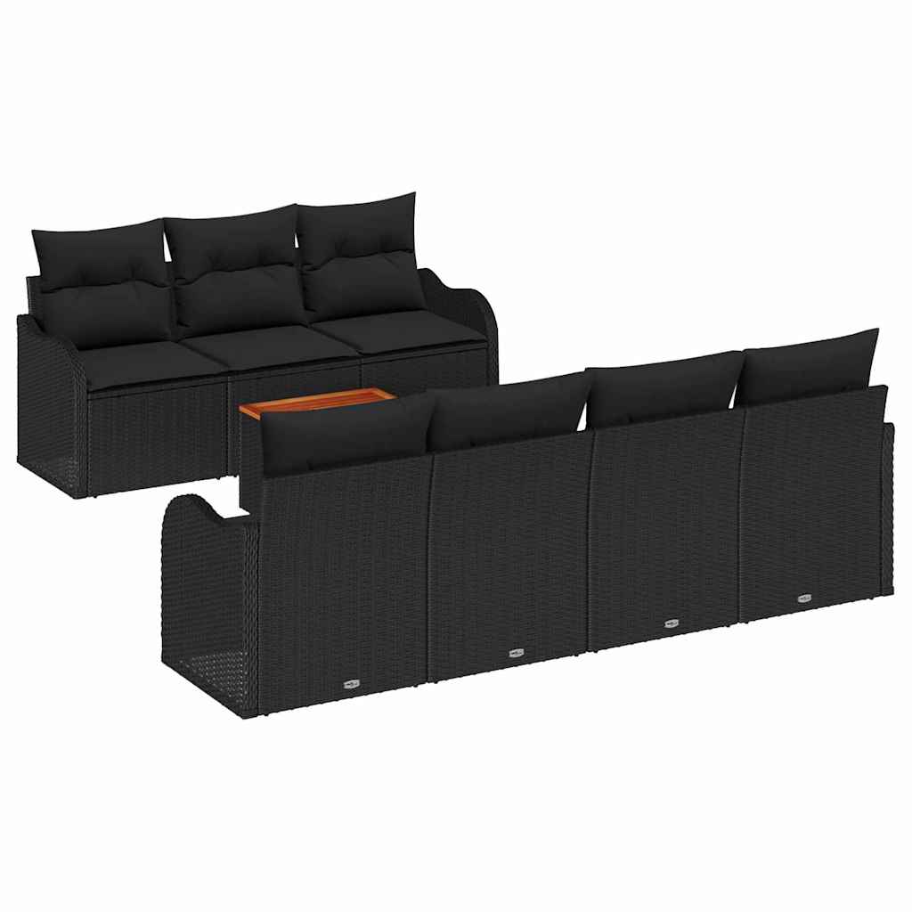 Tuinbankenset met opslag 8 pcs Zwart poly rattan is nu te koop bij PeponiXL, paradijselijk wonen!