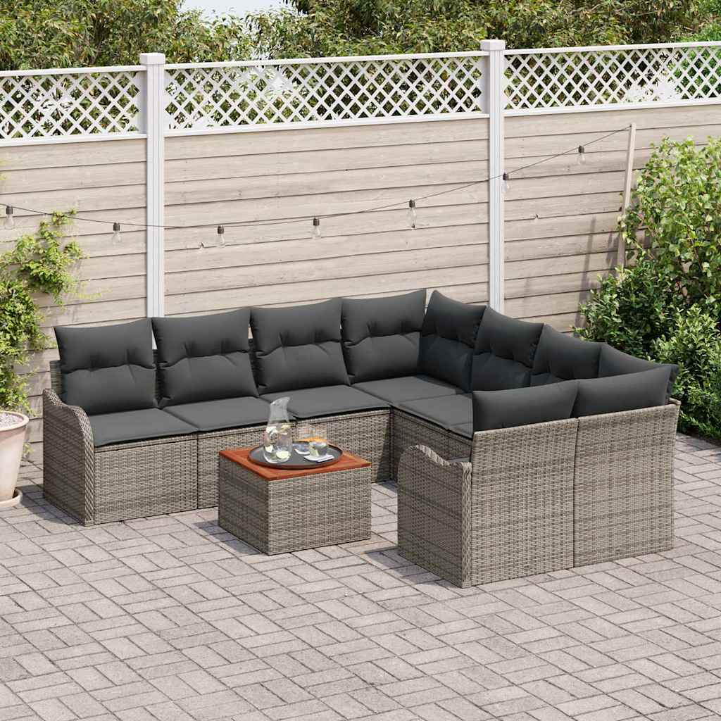 Tuinbankenset met opslag 9 pcs Grijs poly rattan is nu te koop bij PeponiXL, paradijselijk wonen!