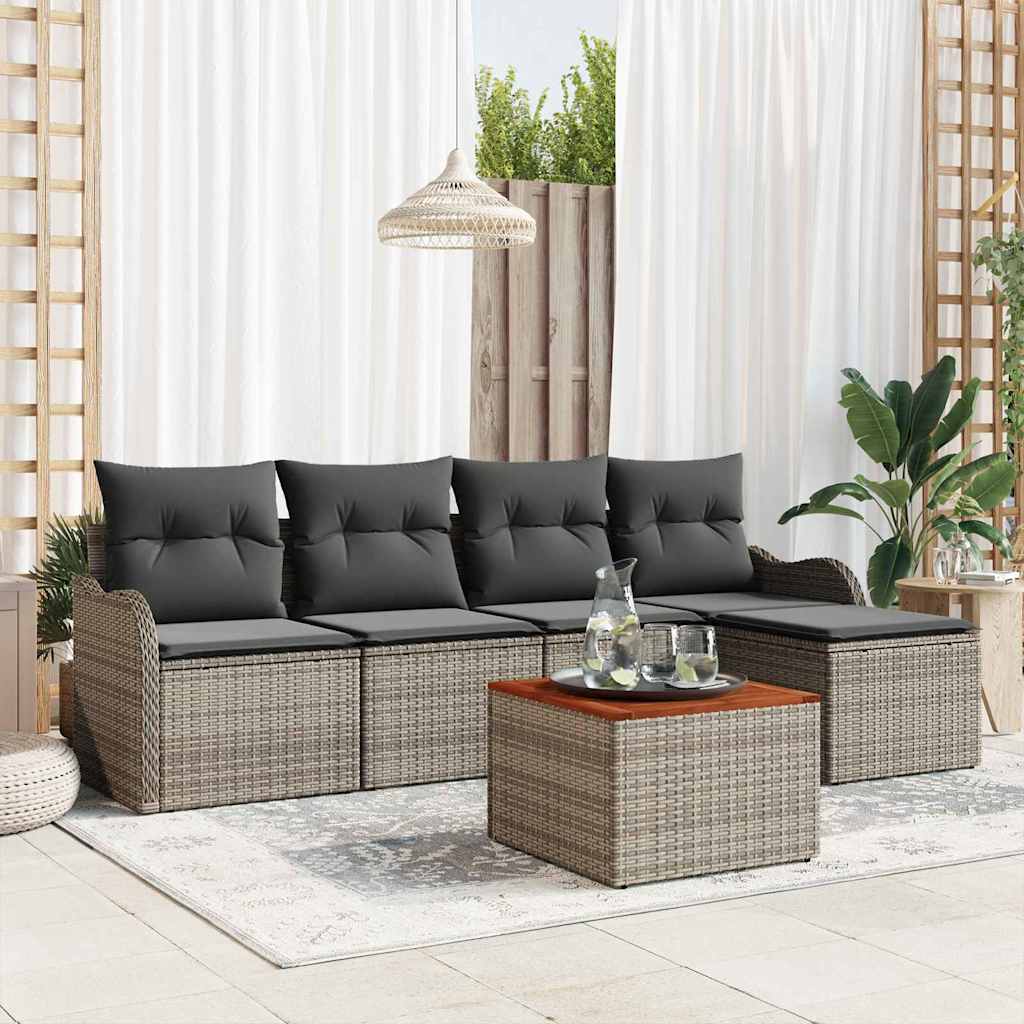 Tuinbankenset met opslag 6 pcs Grijs poly rattan is nu te koop bij PeponiXL, paradijselijk wonen!