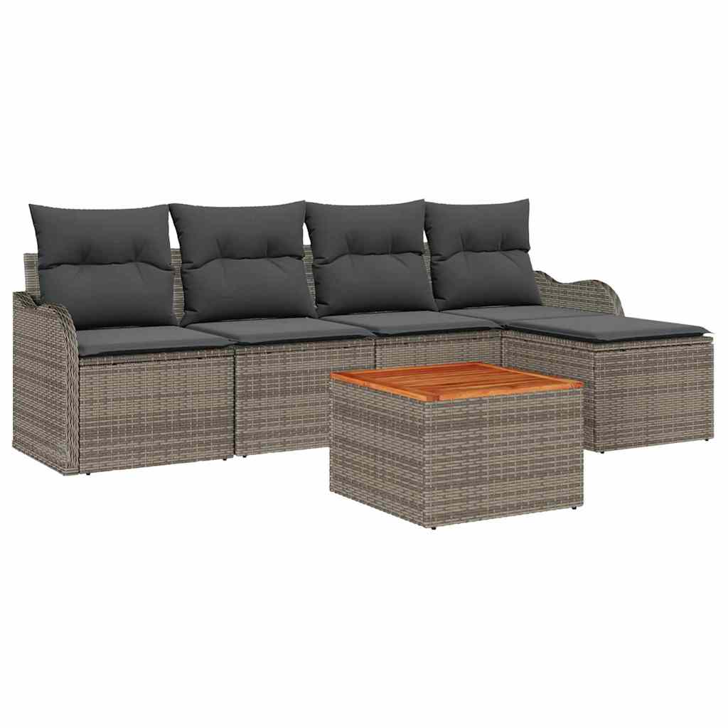 Tuinbankenset met opslag 6 pcs Grijs poly rattan is nu te koop bij PeponiXL, paradijselijk wonen!