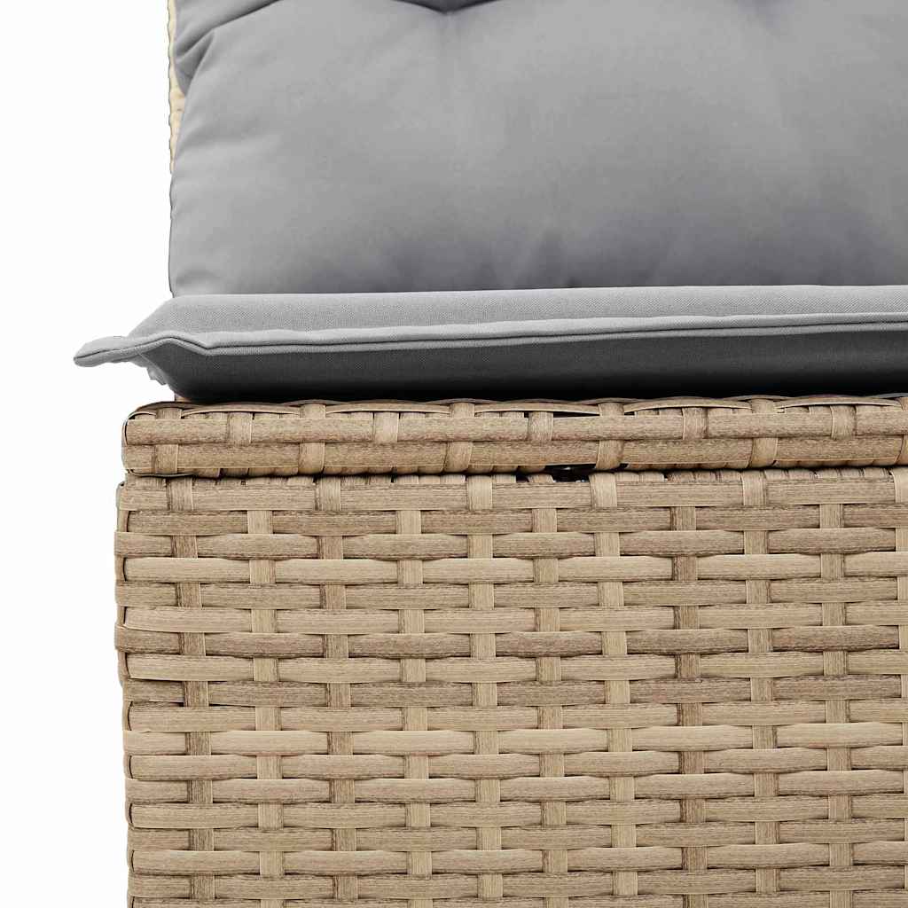 Tuinbankenset met opslag 6 pcs Beige en Licht Grijs poly rattan is nu te koop bij PeponiXL, paradijselijk wonen!