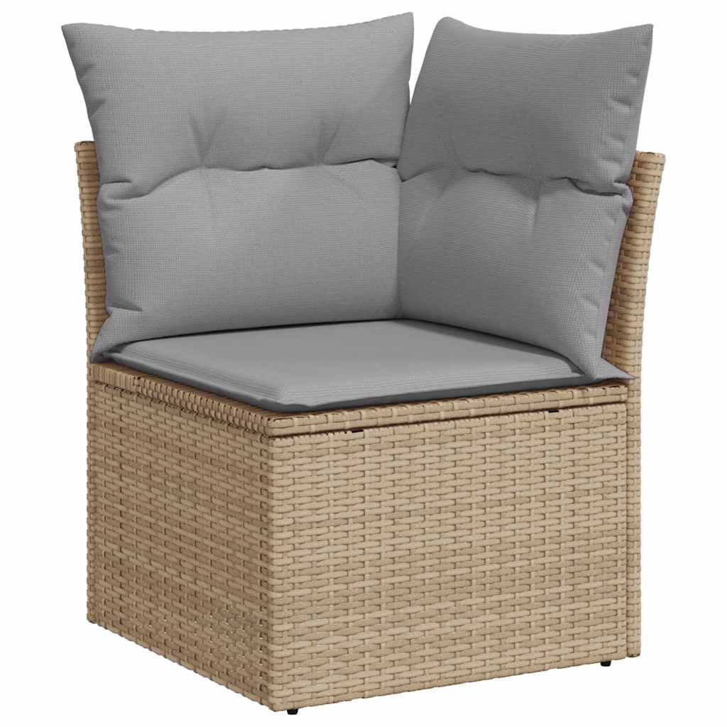 Tuinbankenset met opslag 6 pcs Beige en Licht Grijs poly rattan is nu te koop bij PeponiXL, paradijselijk wonen!