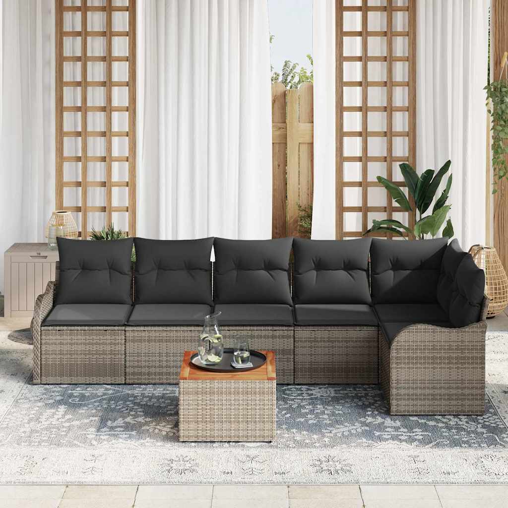Tuinbankenset met opslag 7 pcs Grijs poly rattan is nu te koop bij PeponiXL, paradijselijk wonen!