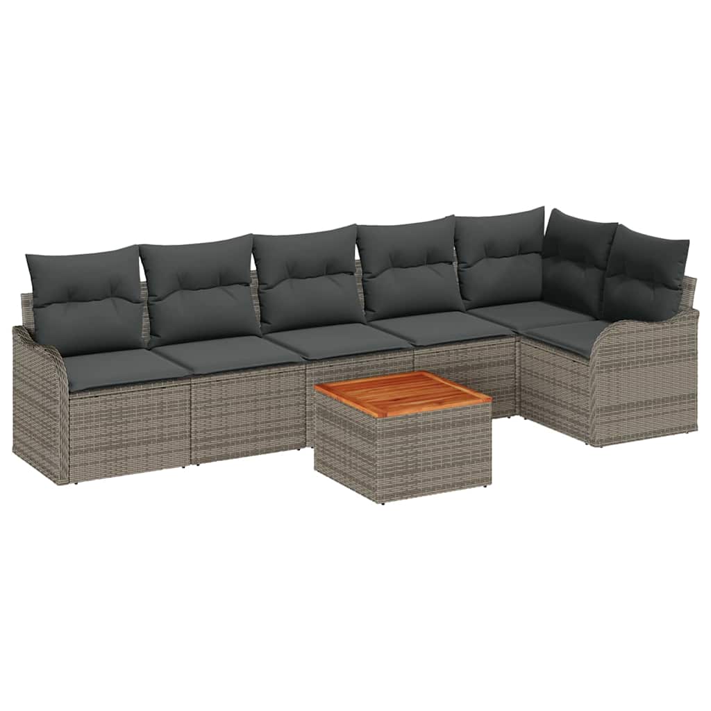 Tuinbankenset met opslag 7 pcs Grijs poly rattan is nu te koop bij PeponiXL, paradijselijk wonen!