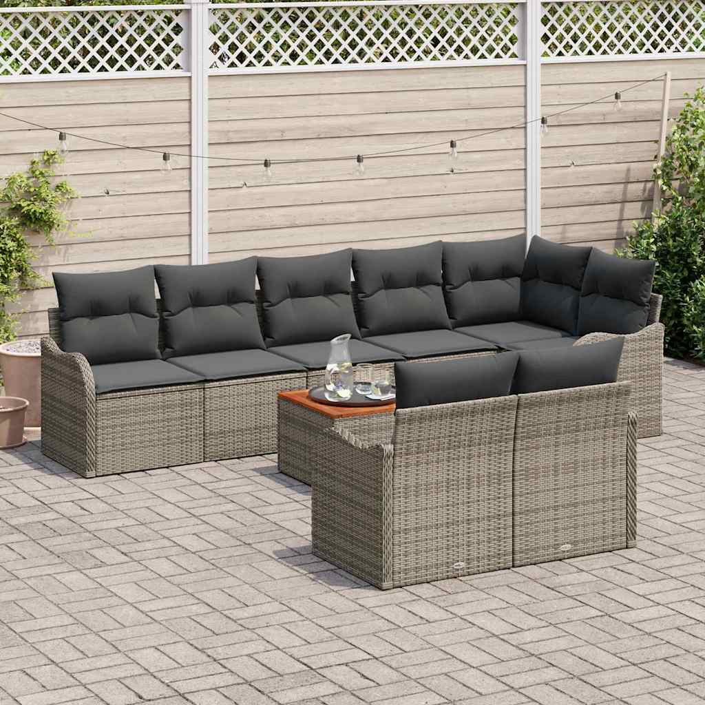 Tuinbankenset met opslag 9 pcs Grijs poly rattan is nu te koop bij PeponiXL, paradijselijk wonen!