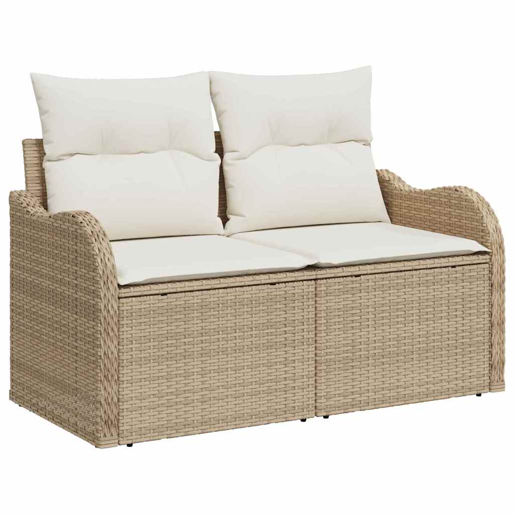 Tuinbankenset met opslag 9 pcs Beige en Crème poly rattan is nu te koop bij PeponiXL, paradijselijk wonen!