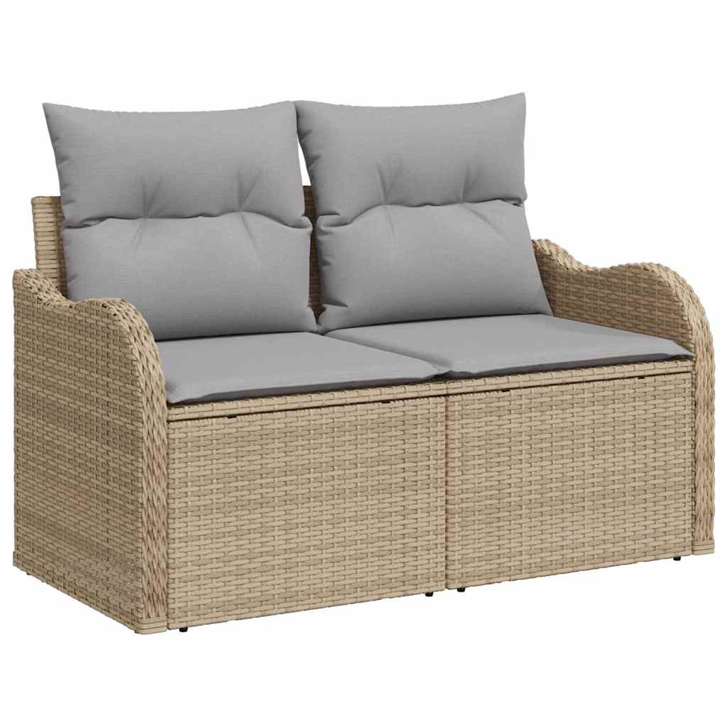Tuinbankenset met opslag 7 pcs Beige en Licht Grijs poly rattan is nu te koop bij PeponiXL, paradijselijk wonen!