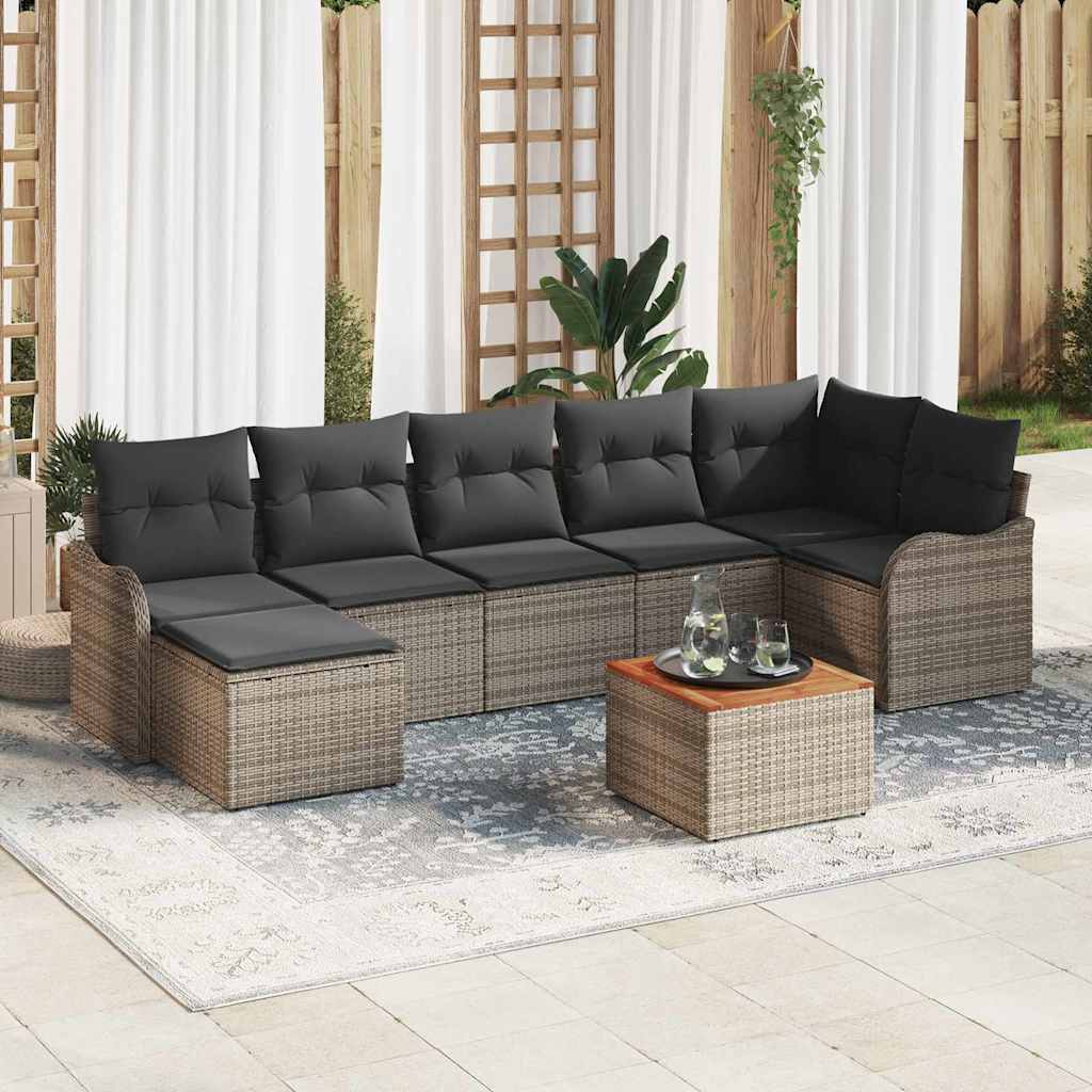 Tuinbankenset met opslag 8 pcs Grijs poly rattan is nu te koop bij PeponiXL, paradijselijk wonen!