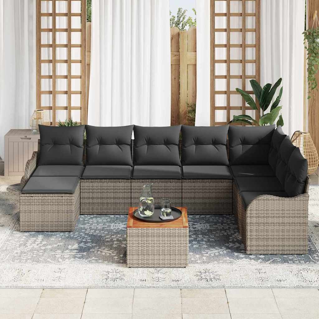 Tuinbankenset met opslag 9 pcs Grijs poly rattan is nu te koop bij PeponiXL, paradijselijk wonen!
