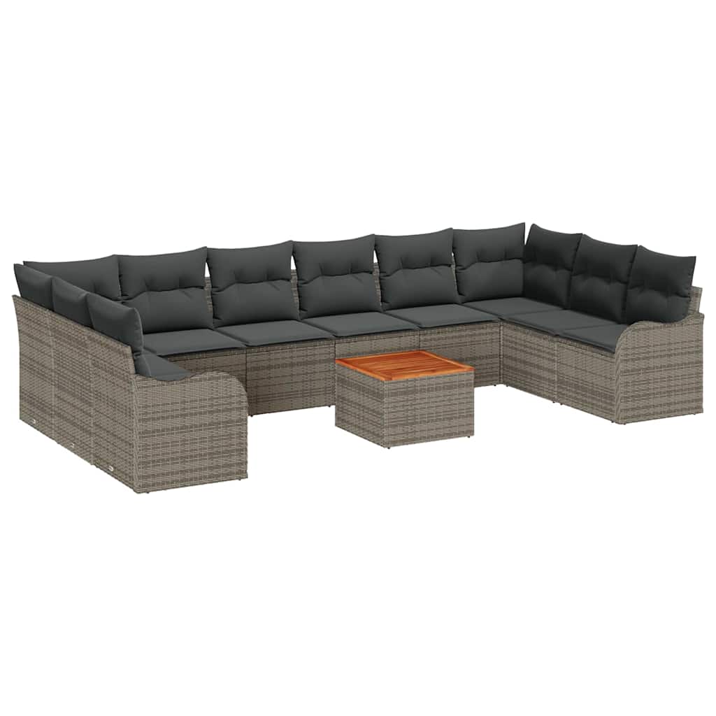 Tuinbankenset met opslag 10 pcs Grijs poly rattan is nu te koop bij PeponiXL, paradijselijk wonen!