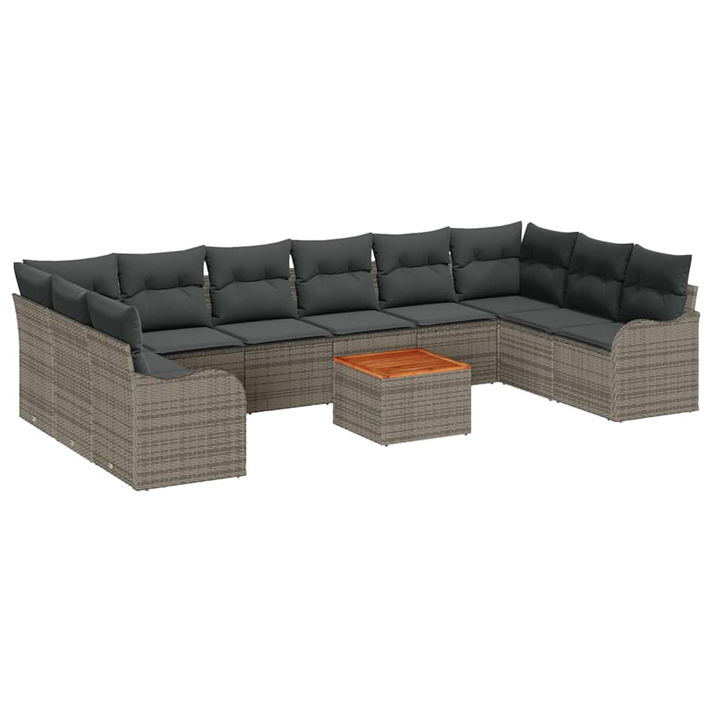 Tuinbankenset met opslag 11 pcs Grijs poly rattan is nu te koop bij PeponiXL, paradijselijk wonen!