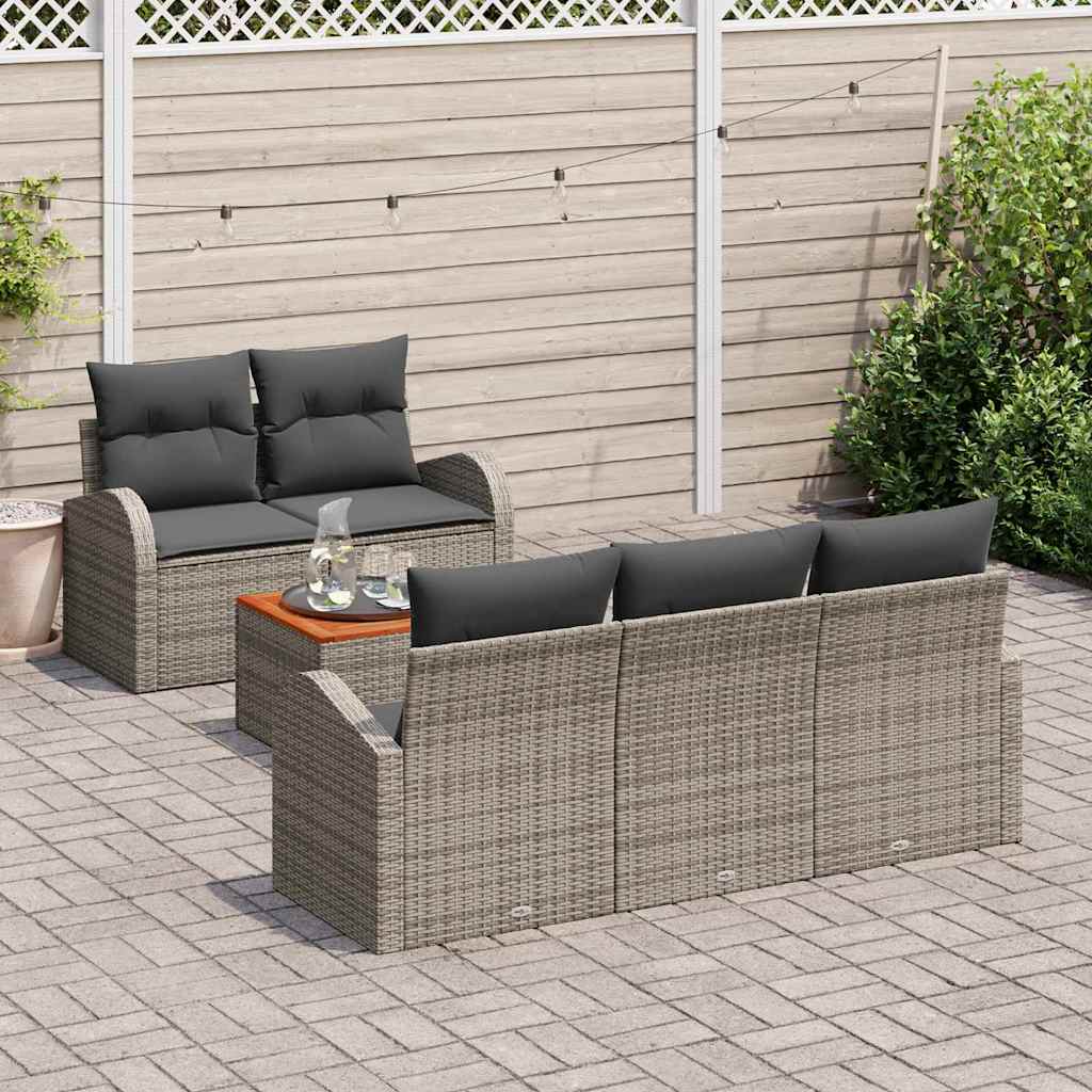 Tuinbankenset met opslag 6 pcs Grijs poly rattan is nu te koop bij PeponiXL, paradijselijk wonen!