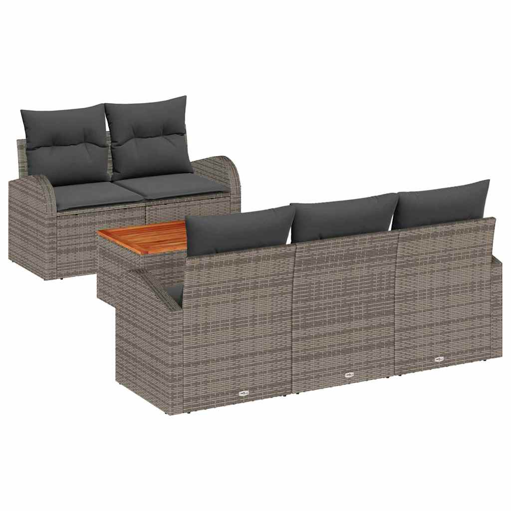 Tuinbankenset met opslag 6 pcs Grijs poly rattan is nu te koop bij PeponiXL, paradijselijk wonen!