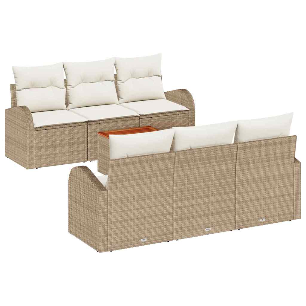 Tuinbankenset met opslag 7 pcs Beige en Crème poly rattan is nu te koop bij PeponiXL, paradijselijk wonen!