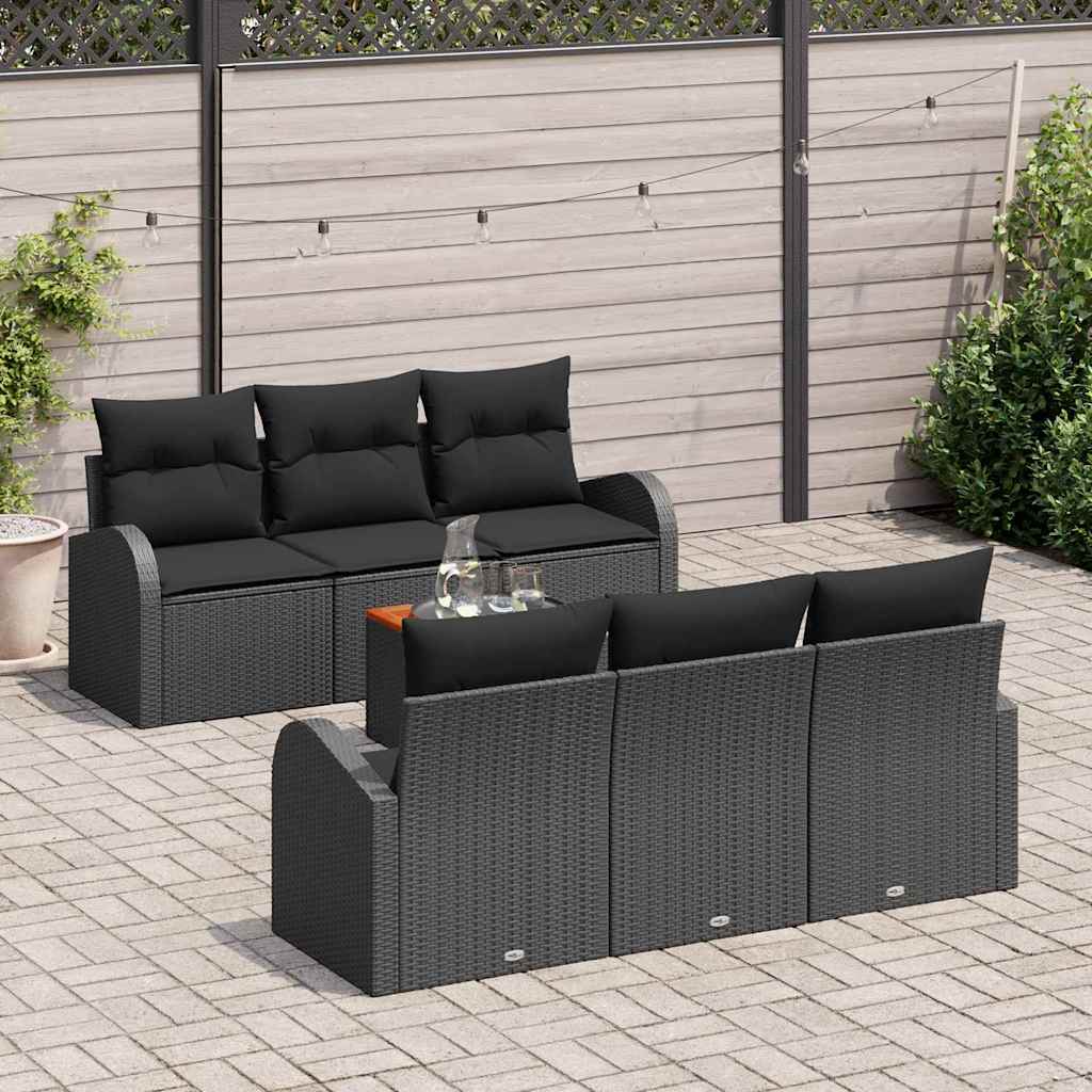 Tuinbankenset met opslag 7 pcs Zwart poly rattan is nu te koop bij PeponiXL, paradijselijk wonen!