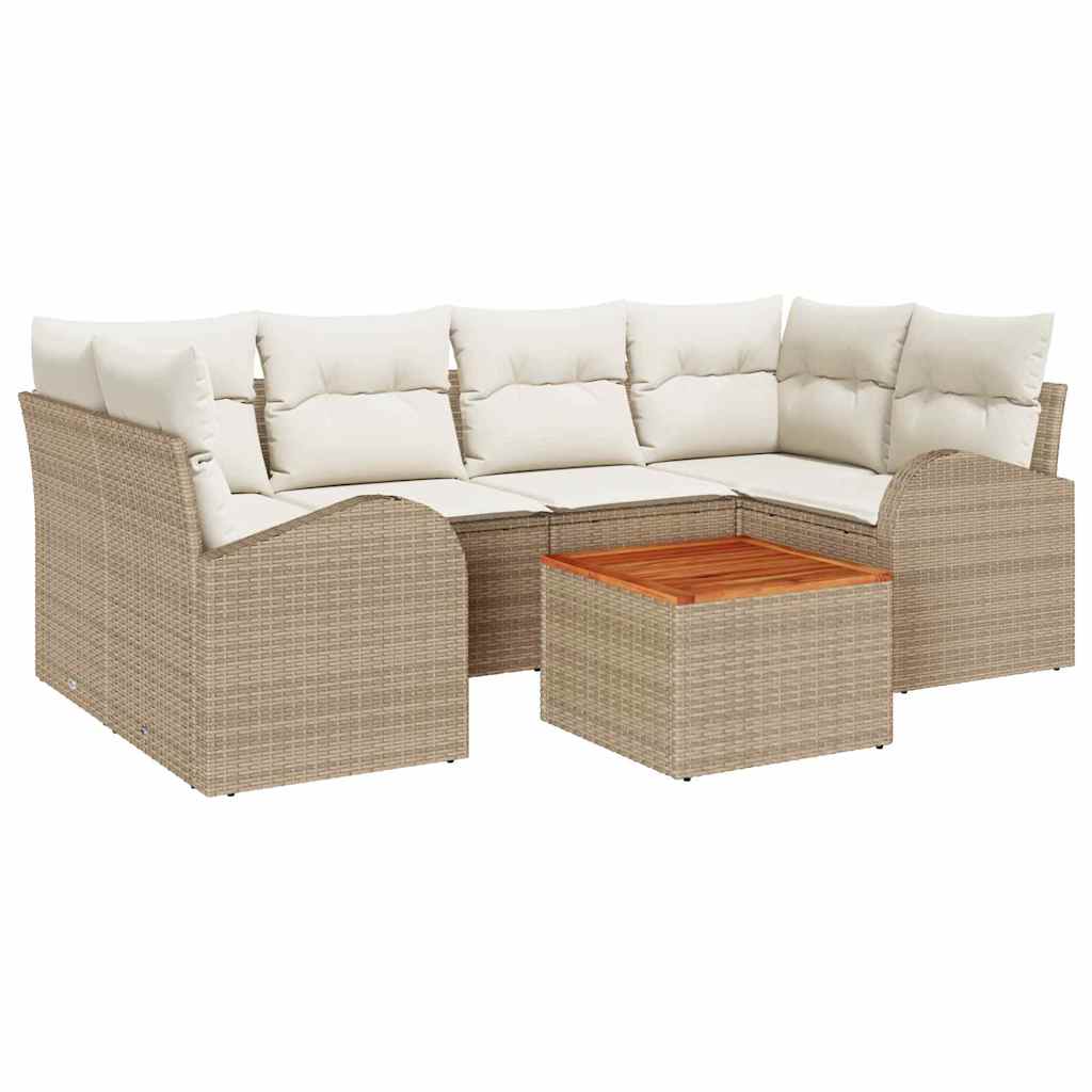 Tuinbankenset met opslag 7 pcs Beige en Crème poly rattan is nu te koop bij PeponiXL, paradijselijk wonen!