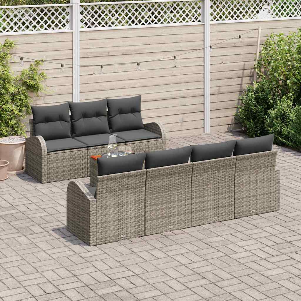 Tuinbankenset met opslag 8 pcs Grijs poly rattan is nu te koop bij PeponiXL, paradijselijk wonen!