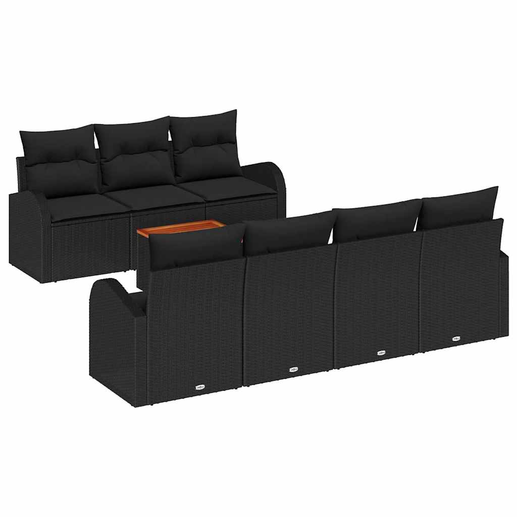 Tuinbankenset met opslag 8 pcs Zwart poly rattan is nu te koop bij PeponiXL, paradijselijk wonen!