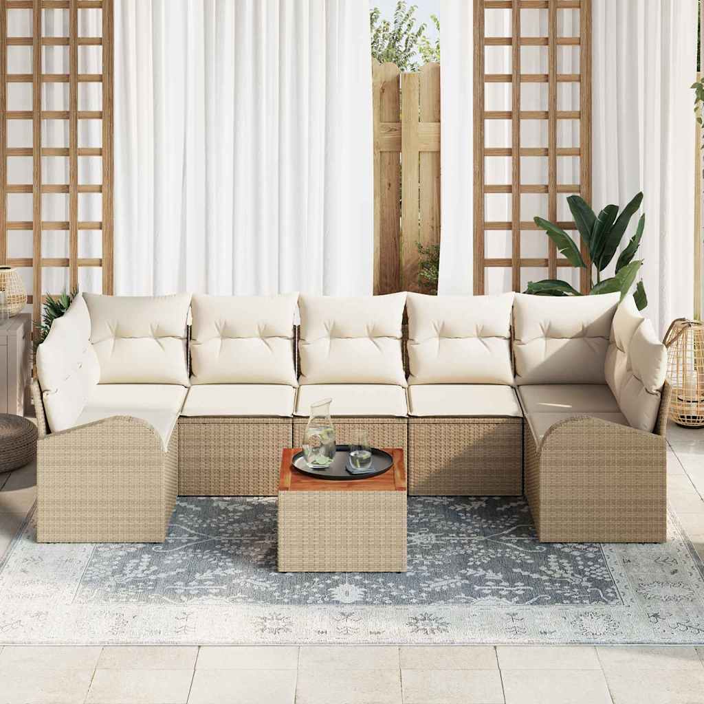 Tuinbankenset met opslag 8 pcs Beige en Crème poly rattan is nu te koop bij PeponiXL, paradijselijk wonen!