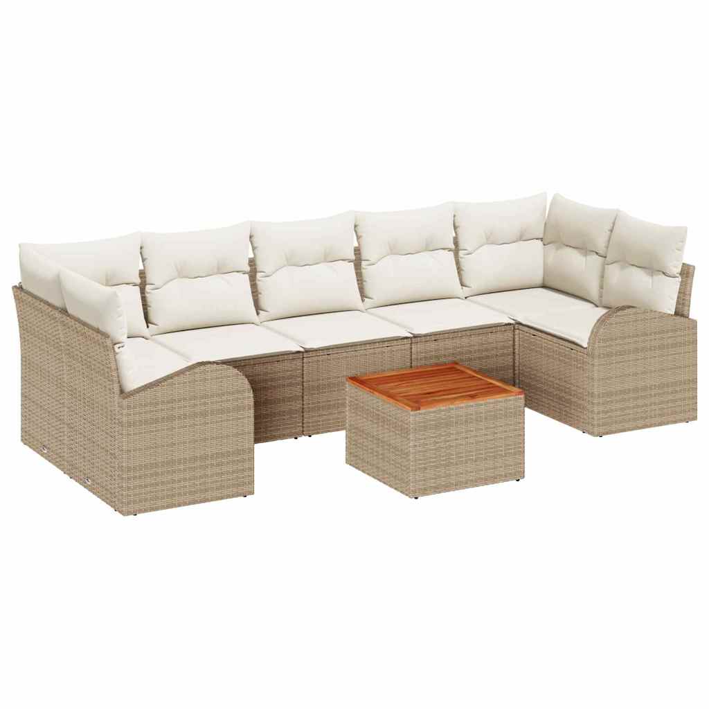 Tuinbankenset met opslag 8 pcs Beige en Crème poly rattan is nu te koop bij PeponiXL, paradijselijk wonen!
