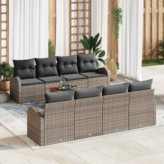 Tuinbankenset met opslag 9 pcs Grijs poly rattan is nu te koop bij PeponiXL, paradijselijk wonen!
