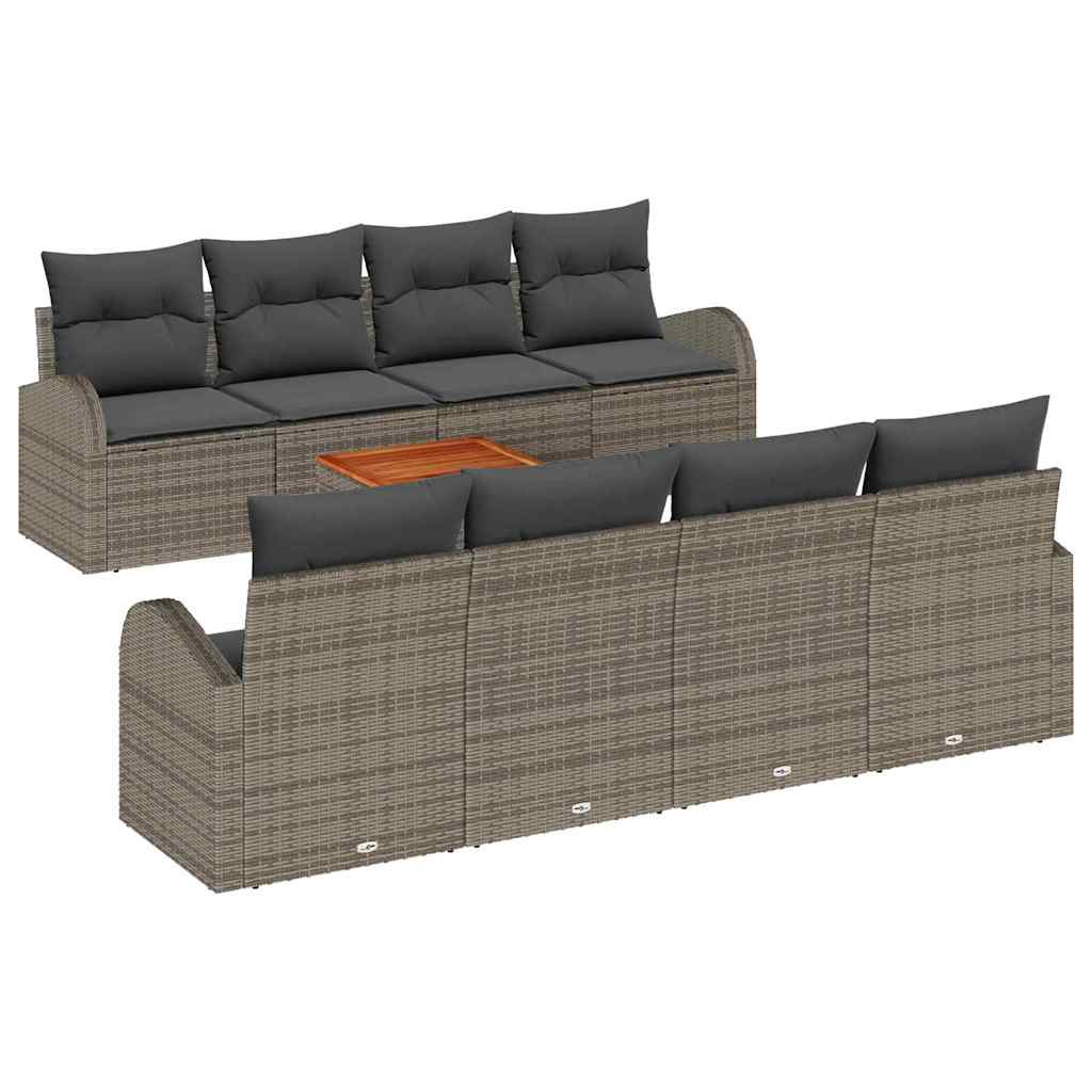 Tuinbankenset met opslag 9 pcs Grijs poly rattan is nu te koop bij PeponiXL, paradijselijk wonen!