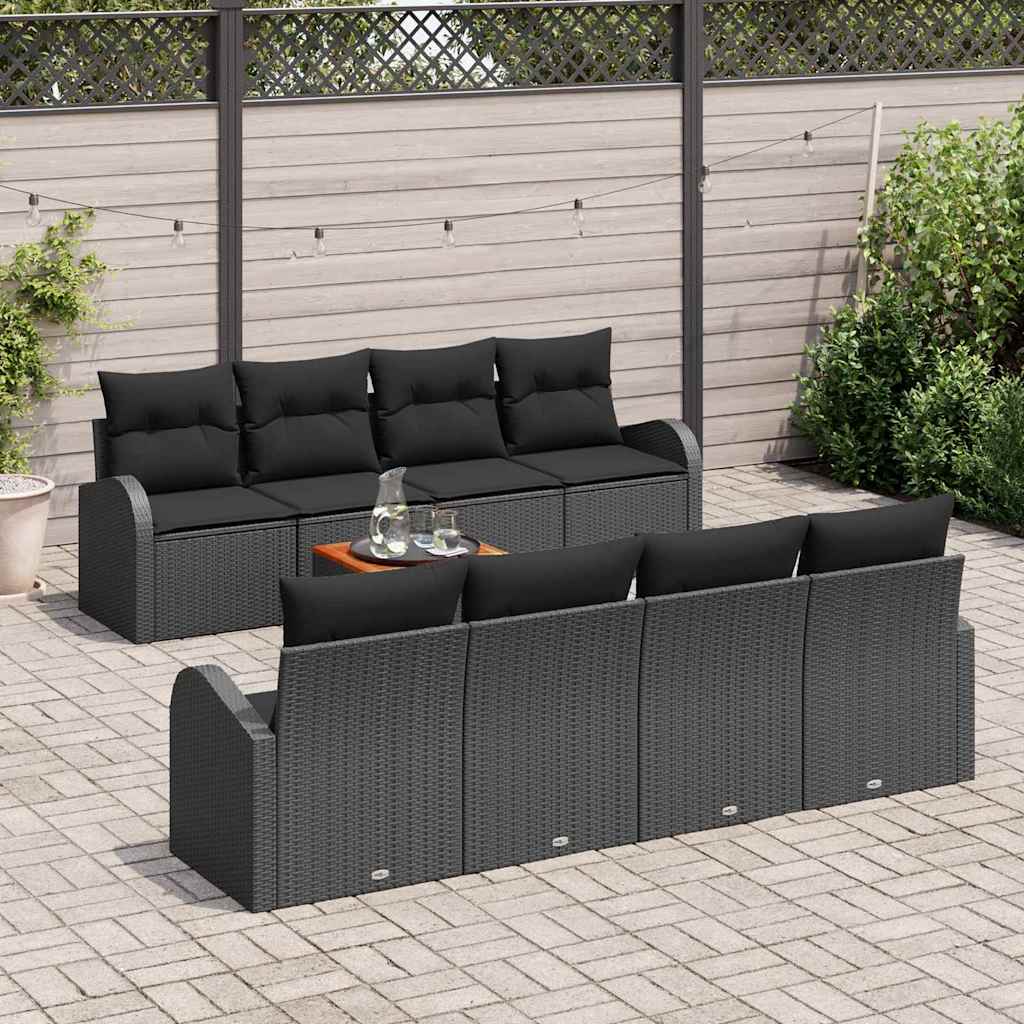 Tuinbankenset met opslag 9 pcs Zwart poly rattan is nu te koop bij PeponiXL, paradijselijk wonen!