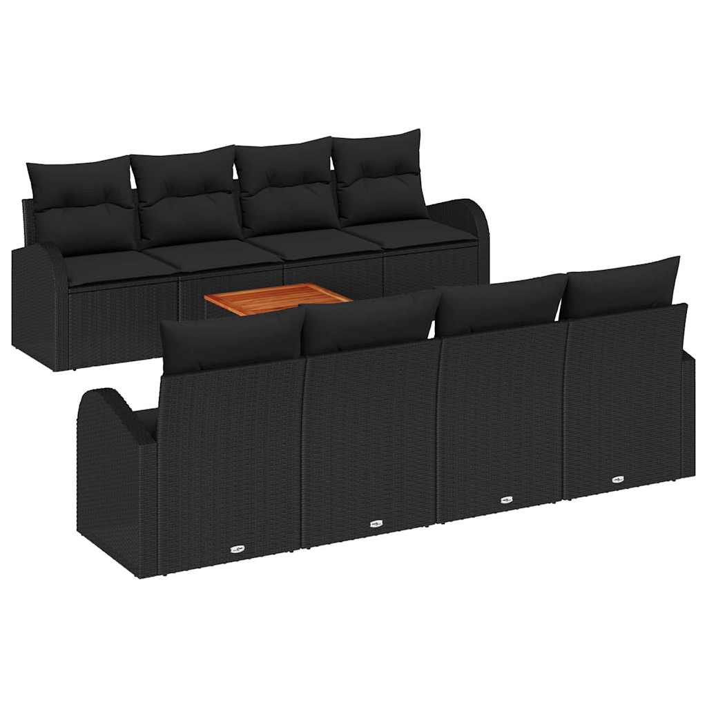 Tuinbankenset met opslag 9 pcs Zwart poly rattan is nu te koop bij PeponiXL, paradijselijk wonen!