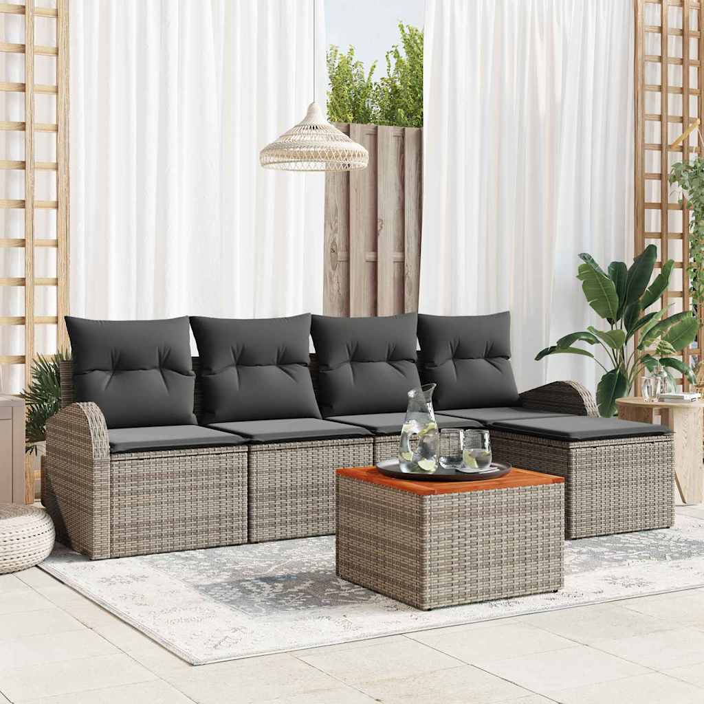 Tuinbankenset met opslag 6 pcs Grijs poly rattan is nu te koop bij PeponiXL, paradijselijk wonen!