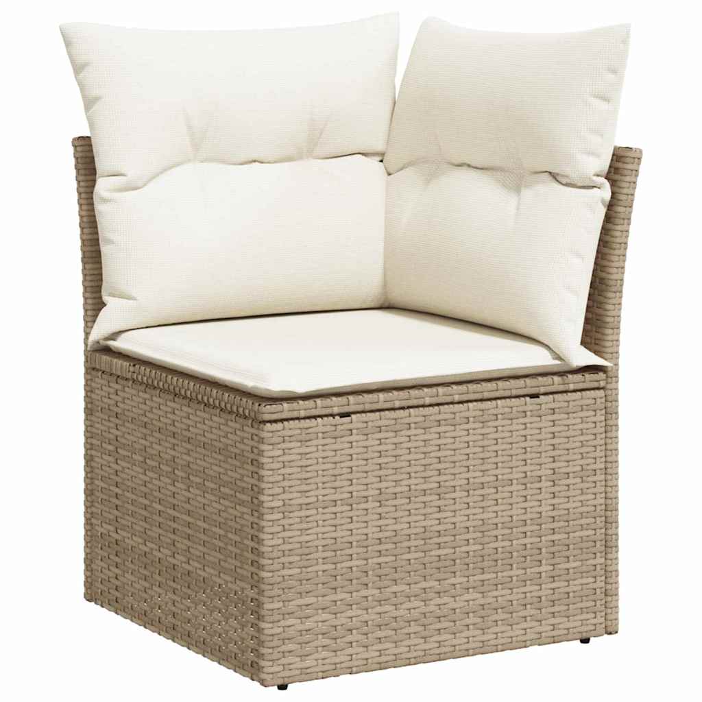 Tuinbankenset met opslag 6 pcs Beige en Crème poly rattan is nu te koop bij PeponiXL, paradijselijk wonen!