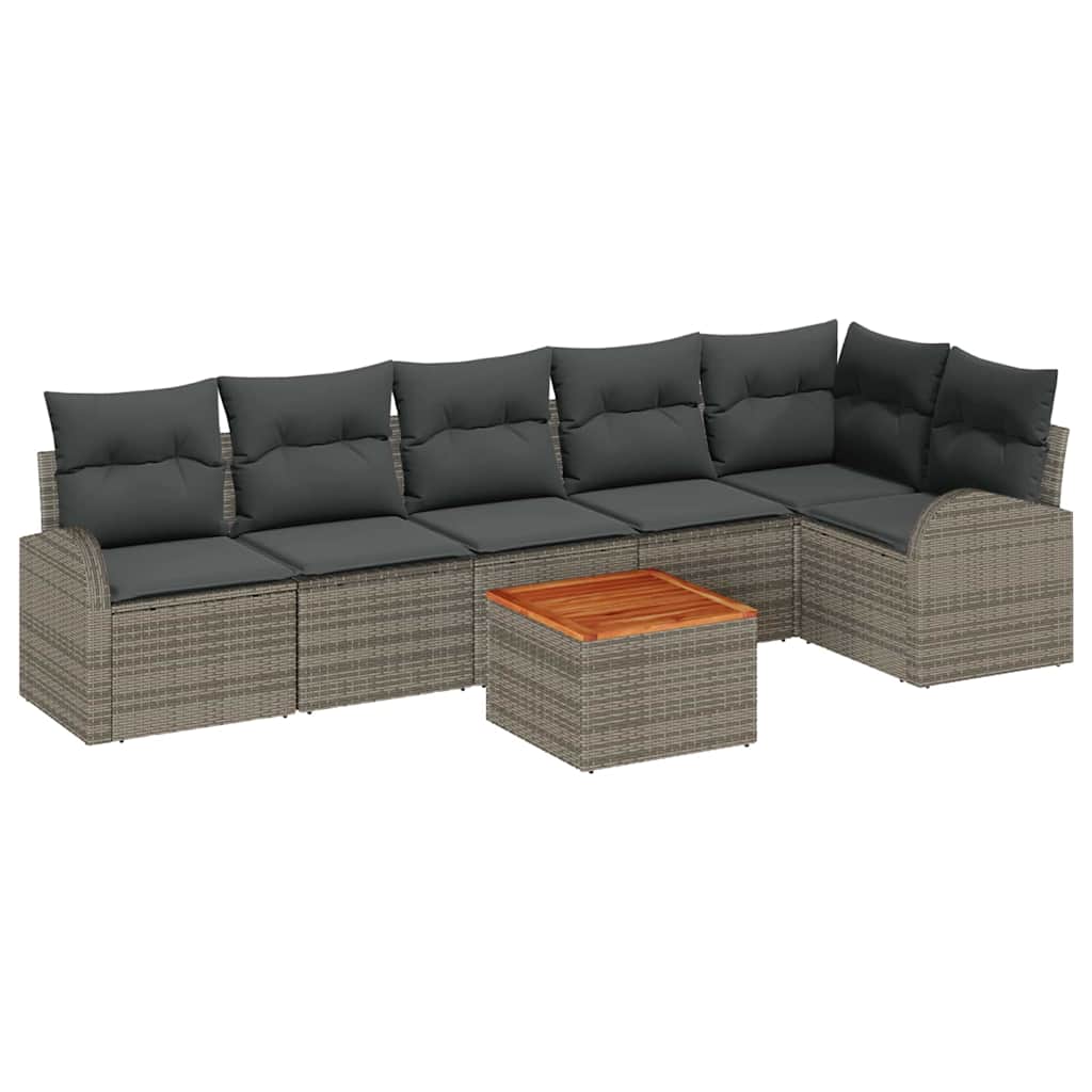 Tuinbankenset met opslag 7 pcs Grijs poly rattan is nu te koop bij PeponiXL, paradijselijk wonen!