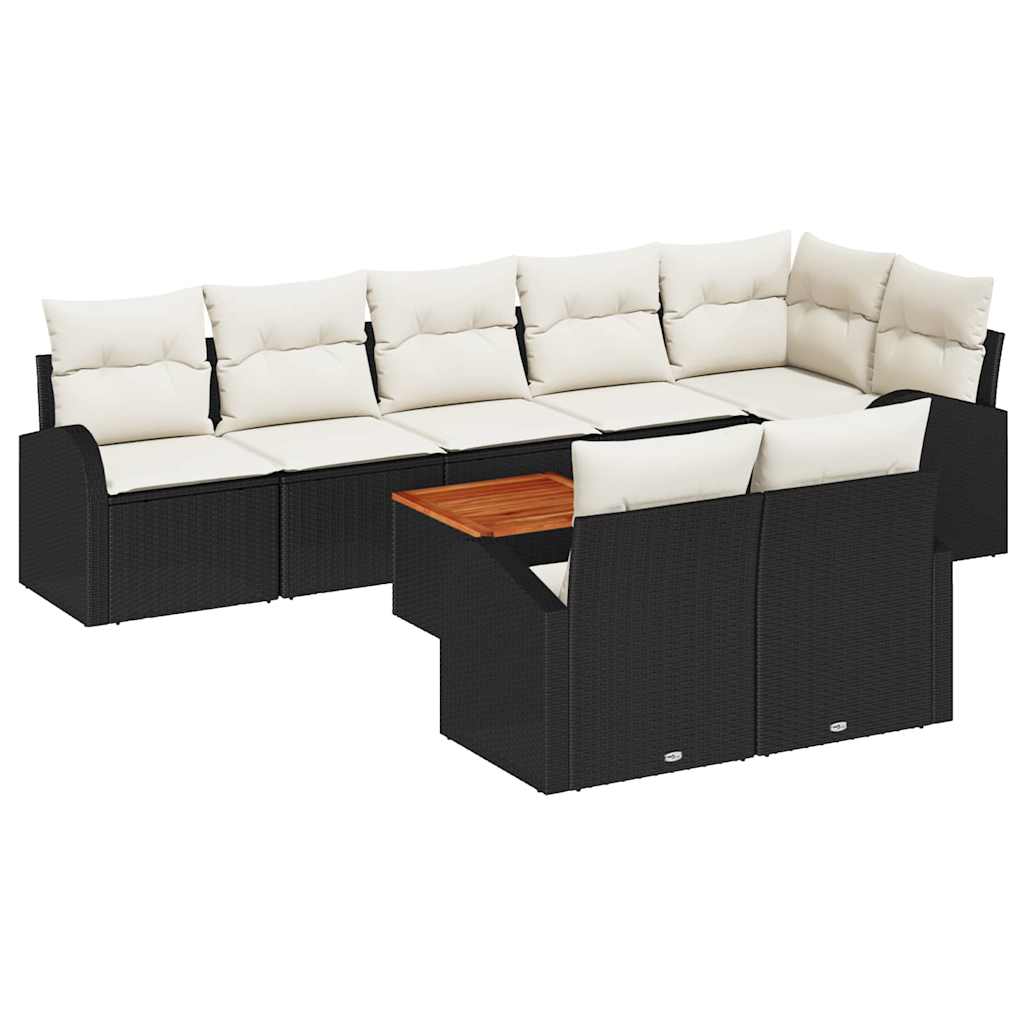 Tuinbankenset met opslag 9 pcs Zwart en Crème poly rattan is nu te koop bij PeponiXL, paradijselijk wonen!
