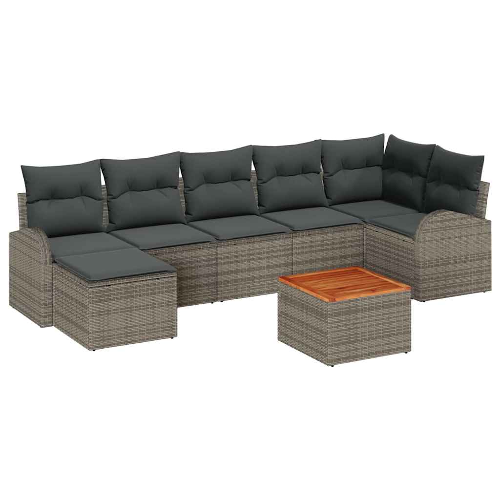 Tuinbankenset met opslag 8 pcs Grijs poly rattan is nu te koop bij PeponiXL, paradijselijk wonen!