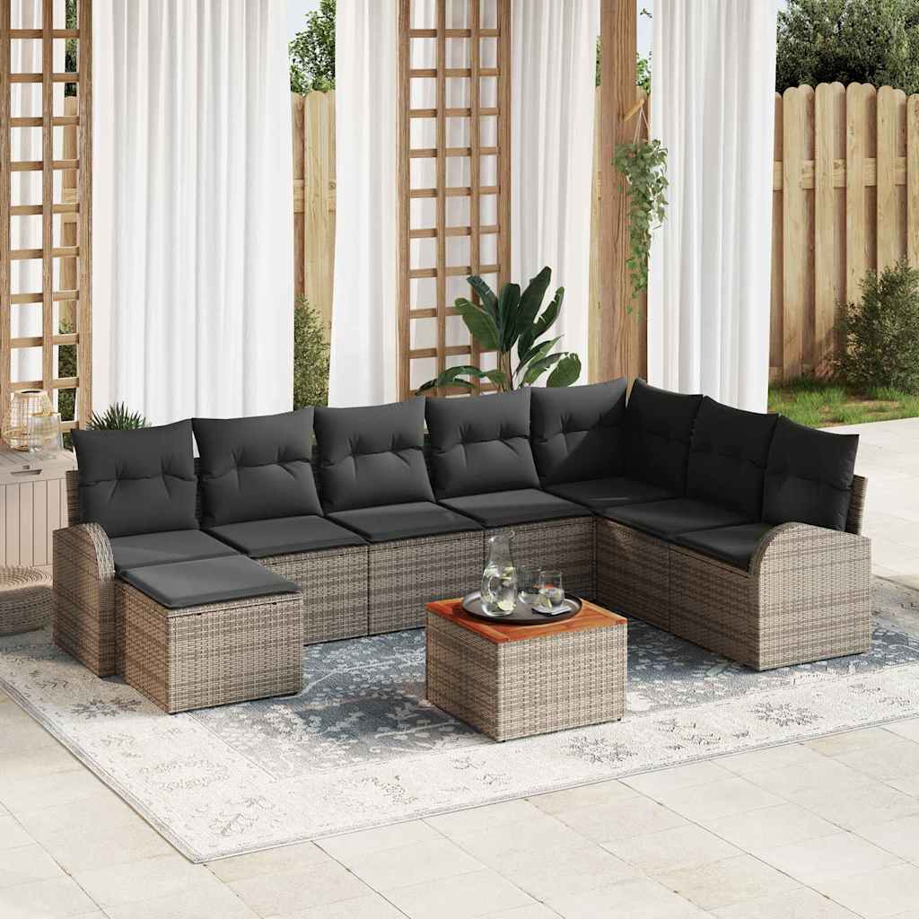 Tuinbankenset met opslag 9 pcs Grijs poly rattan is nu te koop bij PeponiXL, paradijselijk wonen!