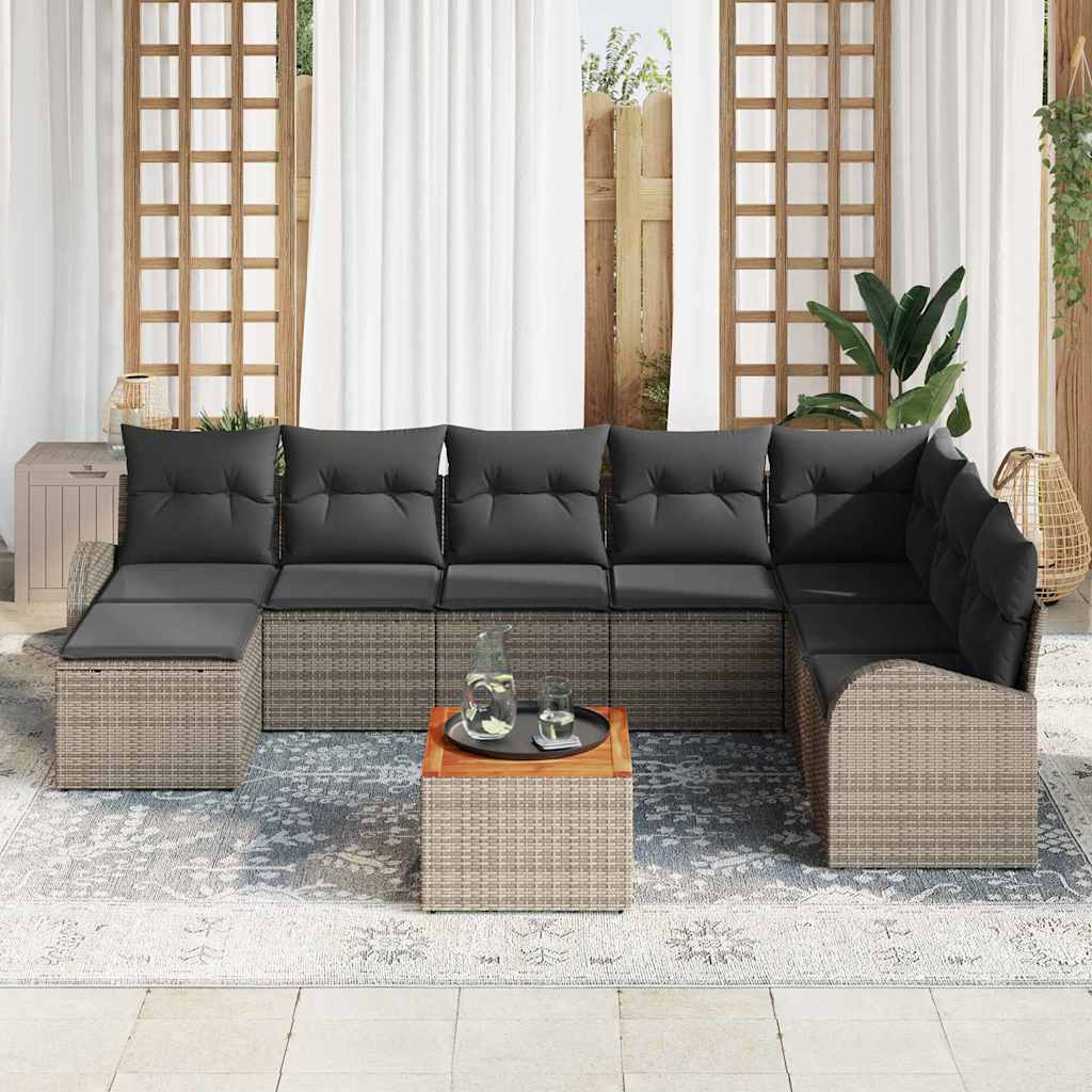Tuinbankenset met opslag 9 pcs Grijs poly rattan is nu te koop bij PeponiXL, paradijselijk wonen!