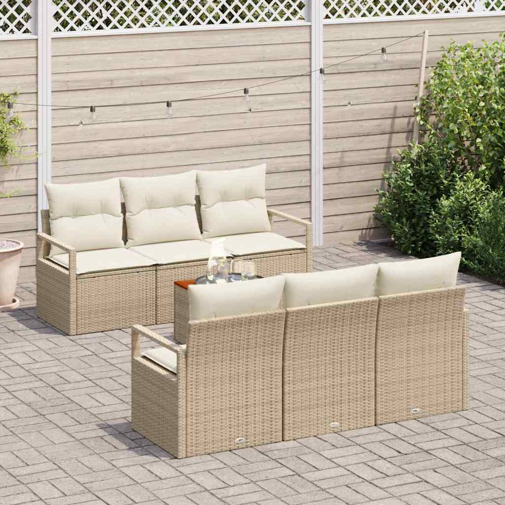 Tuinbankenset met opslag 7 pcs Beige en Crème poly rattan is nu te koop bij PeponiXL, paradijselijk wonen!