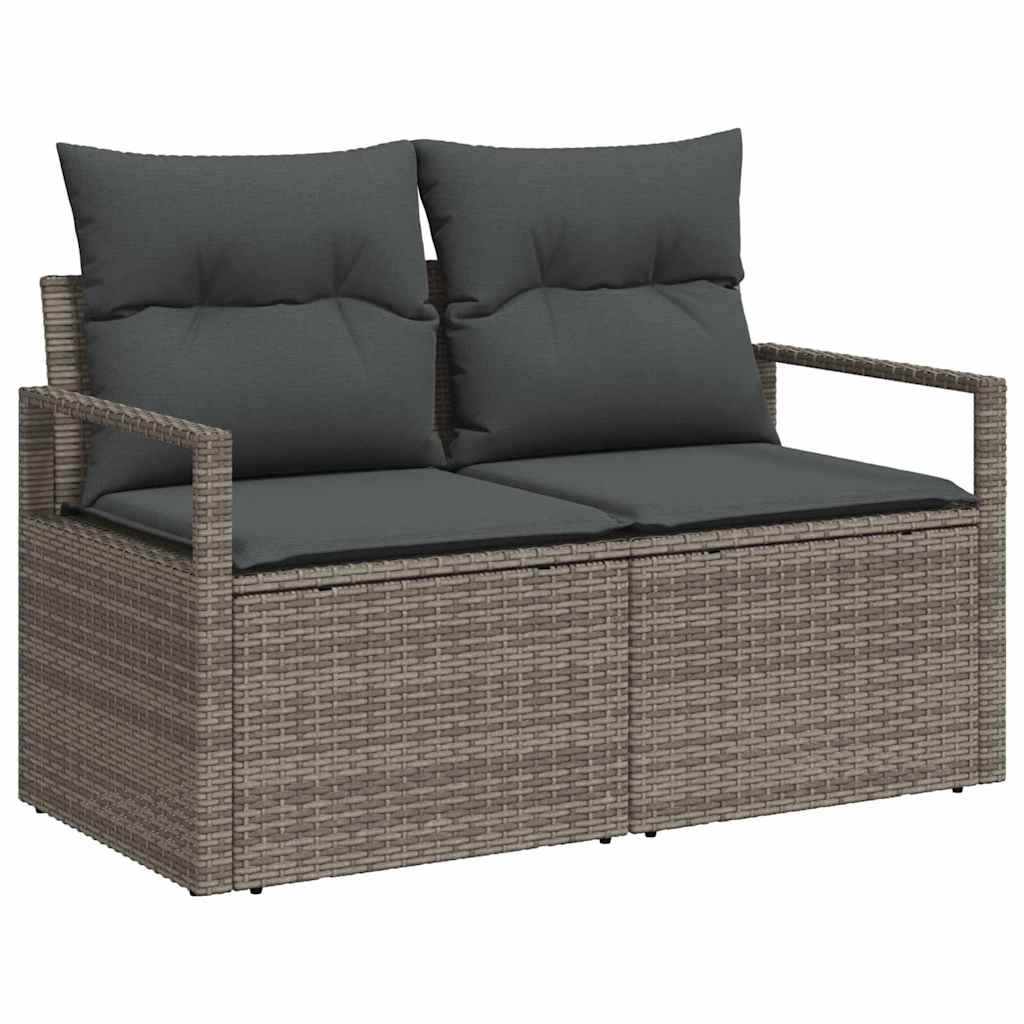 Tuinbankenset met opslag 8 pcs Grijs poly rattan is nu te koop bij PeponiXL, paradijselijk wonen!