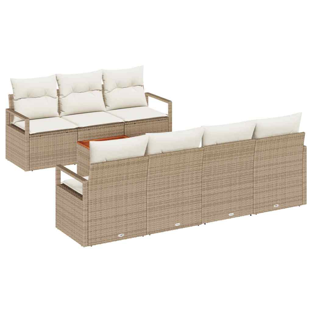 Tuinbankenset met opslag 8 pcs Beige en Crème poly rattan is nu te koop bij PeponiXL, paradijselijk wonen!