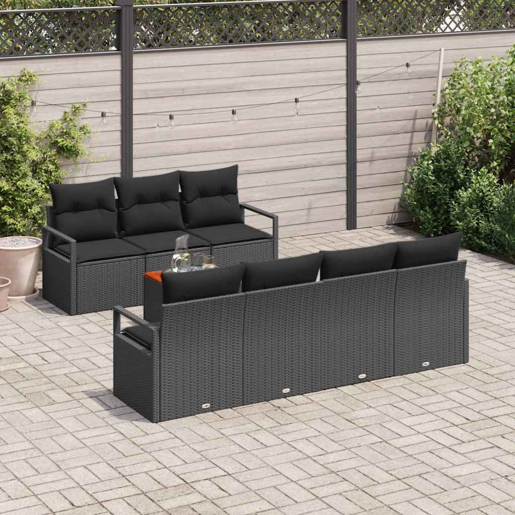 Tuinbankenset met opslag 8 pcs Zwart poly rattan is nu te koop bij PeponiXL, paradijselijk wonen!